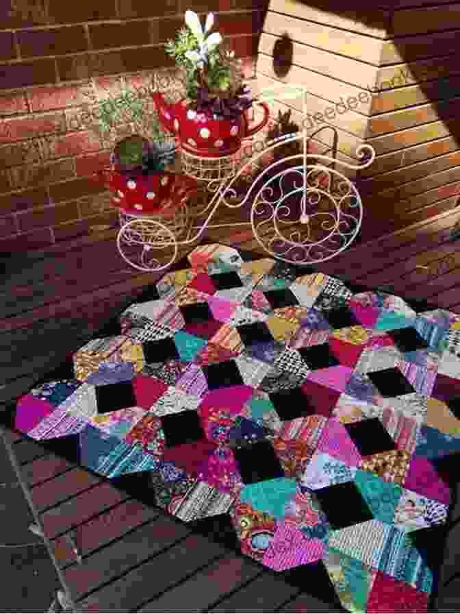 A Colorful Patchwork Quilt Used As A Tabletop Turnabout Tabletop Turnabouts: 2 For 1 Small Quilts For Your Home