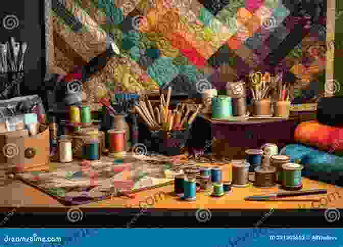 Organized And Well Lit Quilting Workspace With Various Quilting Tools And Materials Arranged In Designated Storage Zones Easy Precision Piecing: A New Approach To Accuracy Organization For Quilters