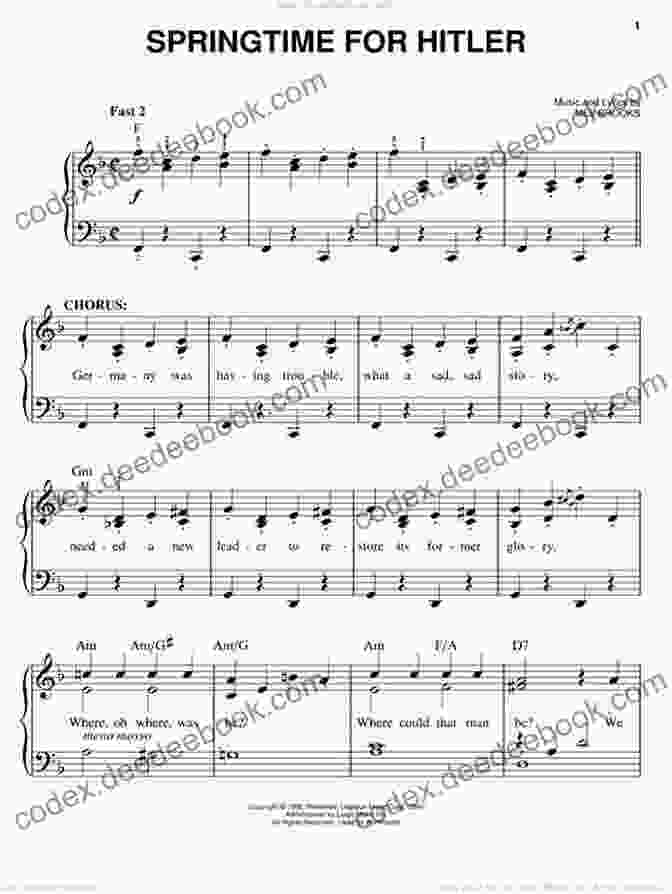 Sheet Music For 'Springtime For Hitler' The Producers Songbook: Piano/Vocal Highlights
