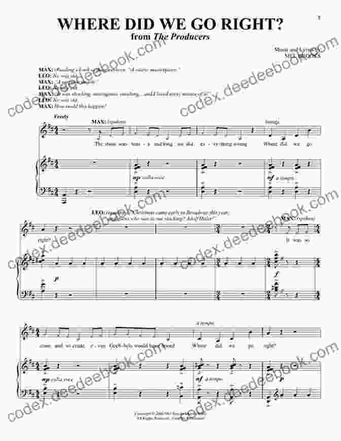 Sheet Music For 'Where Did We Go Right?' The Producers Songbook: Piano/Vocal Highlights